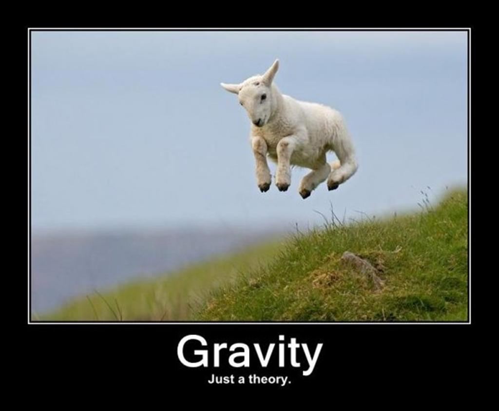 Gravity
Just a theory.  Funny Gravity Quote