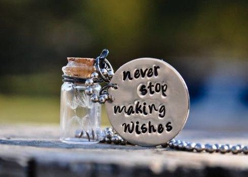 Never stop making wishes.  Wishes Quote